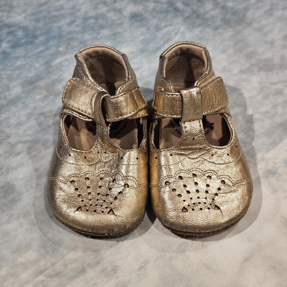 Livie & Luca Gold Baby Girl Mary Jane Shoes Size 6-12M Metallic